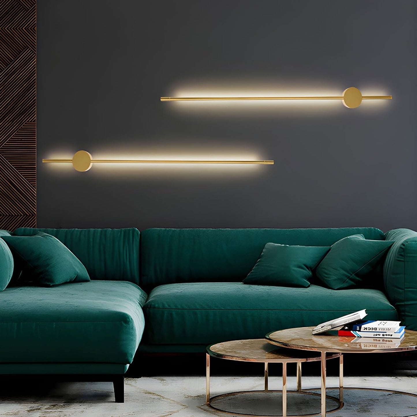 Applique Murale LED Linéaire Dorée Élégante pour Ambiance Moderne