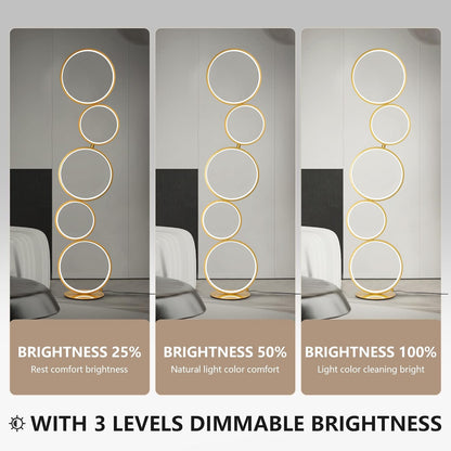 Lampadaire élégant SWEET avec éclairage changeant en noir ou or