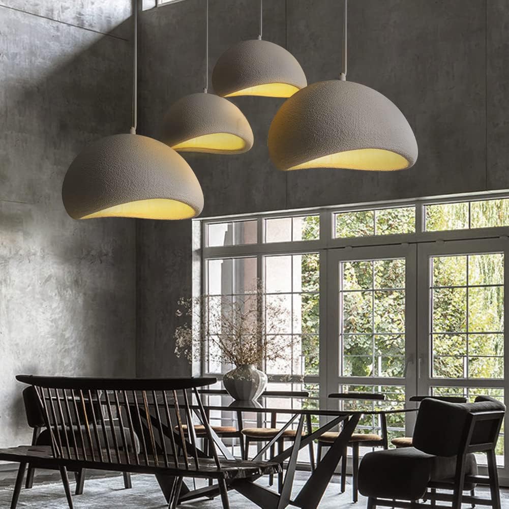 Suspension Design "Tanjia" en Béton Blanc – Ø30cm