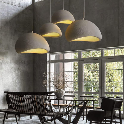 Suspension Wabi Blanche Design Moderne Céramique Résine Renforcée Élégante