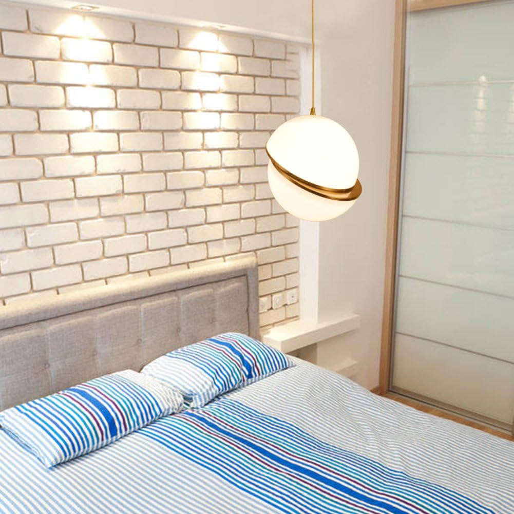 Luminaire Suspension Lune Blanche en Verre Éclatant et Moderne