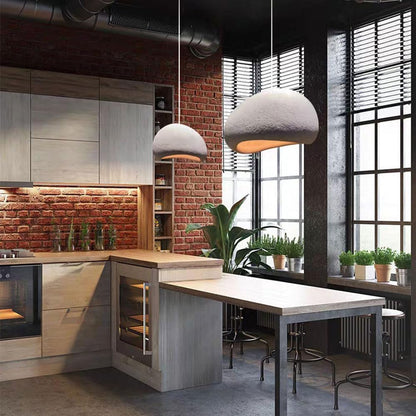 Suspension Design "Tanjia" en Béton Blanc – Ø30cm