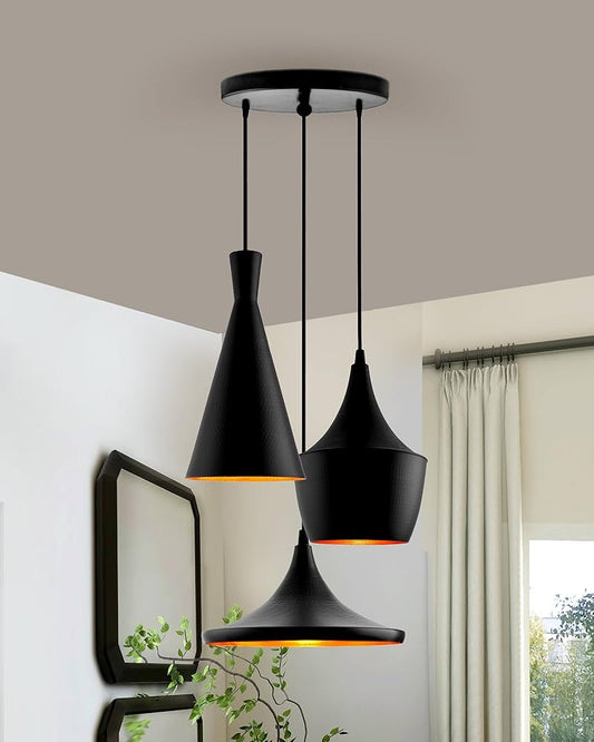 Suspension noire Tommy design moderne style industriel élégant