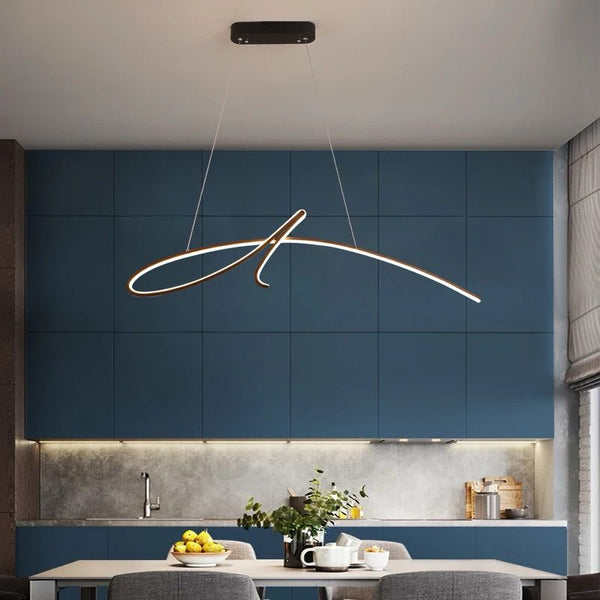 Suspension LED Minimaliste en Forme de Courbe