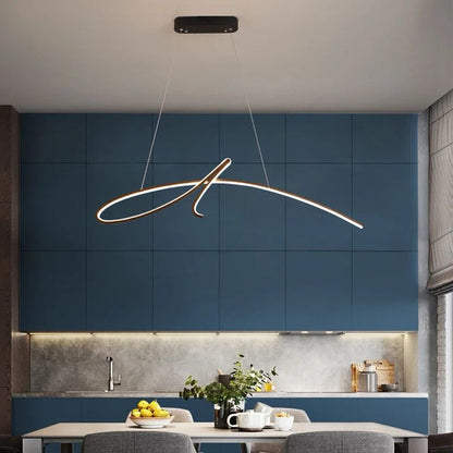 Suspension LED Minimaliste en Forme de Courbe