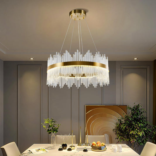 Lustre Eva rond moderne élégant design contemporain lumineux déco