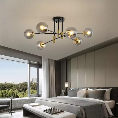 Suspension Aria 6 Branches Design Fumé Élégante et Lumineuse