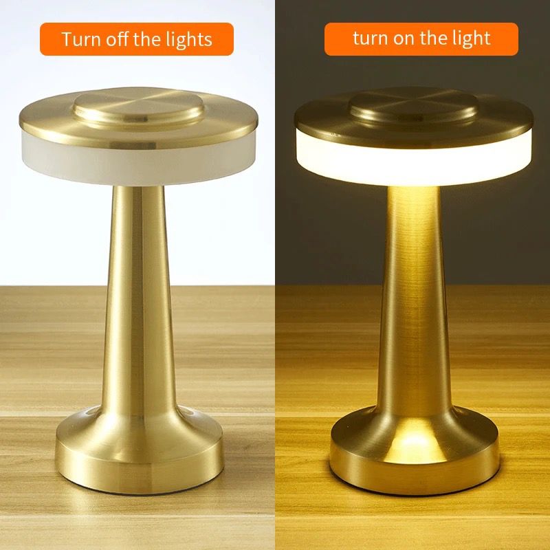 Lampe De Table Carol Dorée Rechargeable Lumière Ambiante LED Élégante