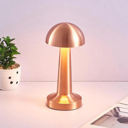 Lampe de Table Mushroom Dorée Rechargeable LED Ambiance Chic Moderne