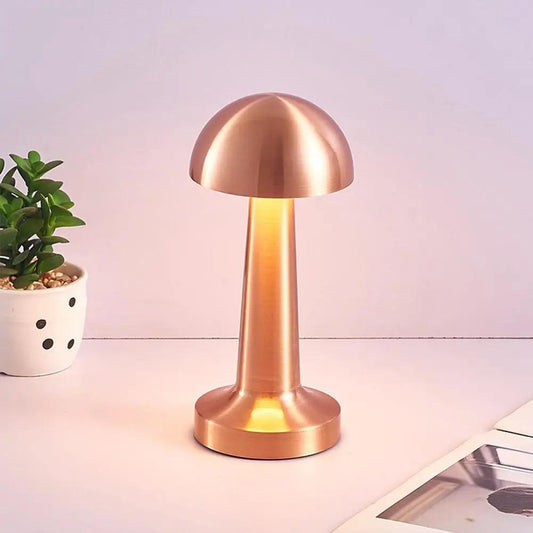 Lampe de Table Mushroom Dorée Rechargeable LED Ambiance Chic Moderne