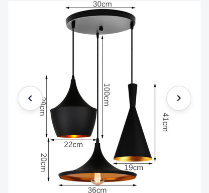 Suspension noire Tommy design moderne style industriel élégant