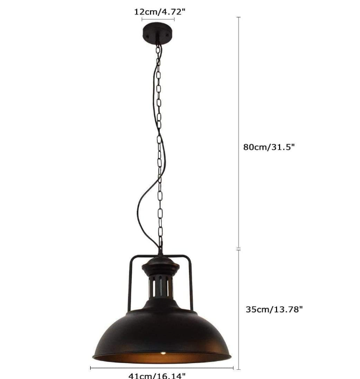 Suspension noire industrielle pour îlot de cuisine design moderne élégant