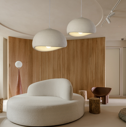 Suspension Wabi Blanche Design Moderne Céramique Résine Renforcée Élégante