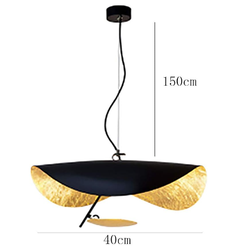 Suspension Guzmania design noire et orange LED décorative moderne élégante