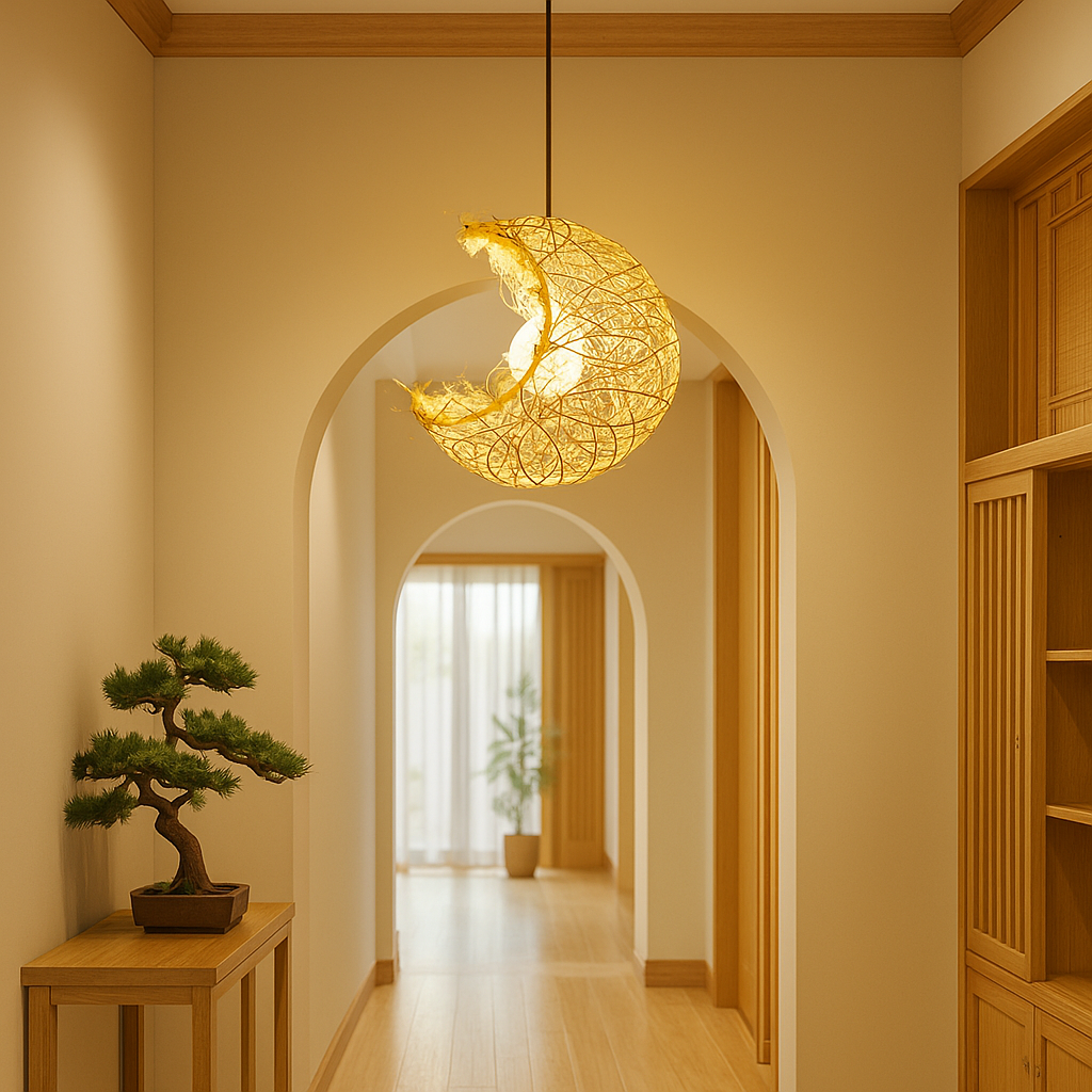 Suspension Bambou en Dôme Éco Design Pour Chambre d'Enfant Moderne et Lumineuse