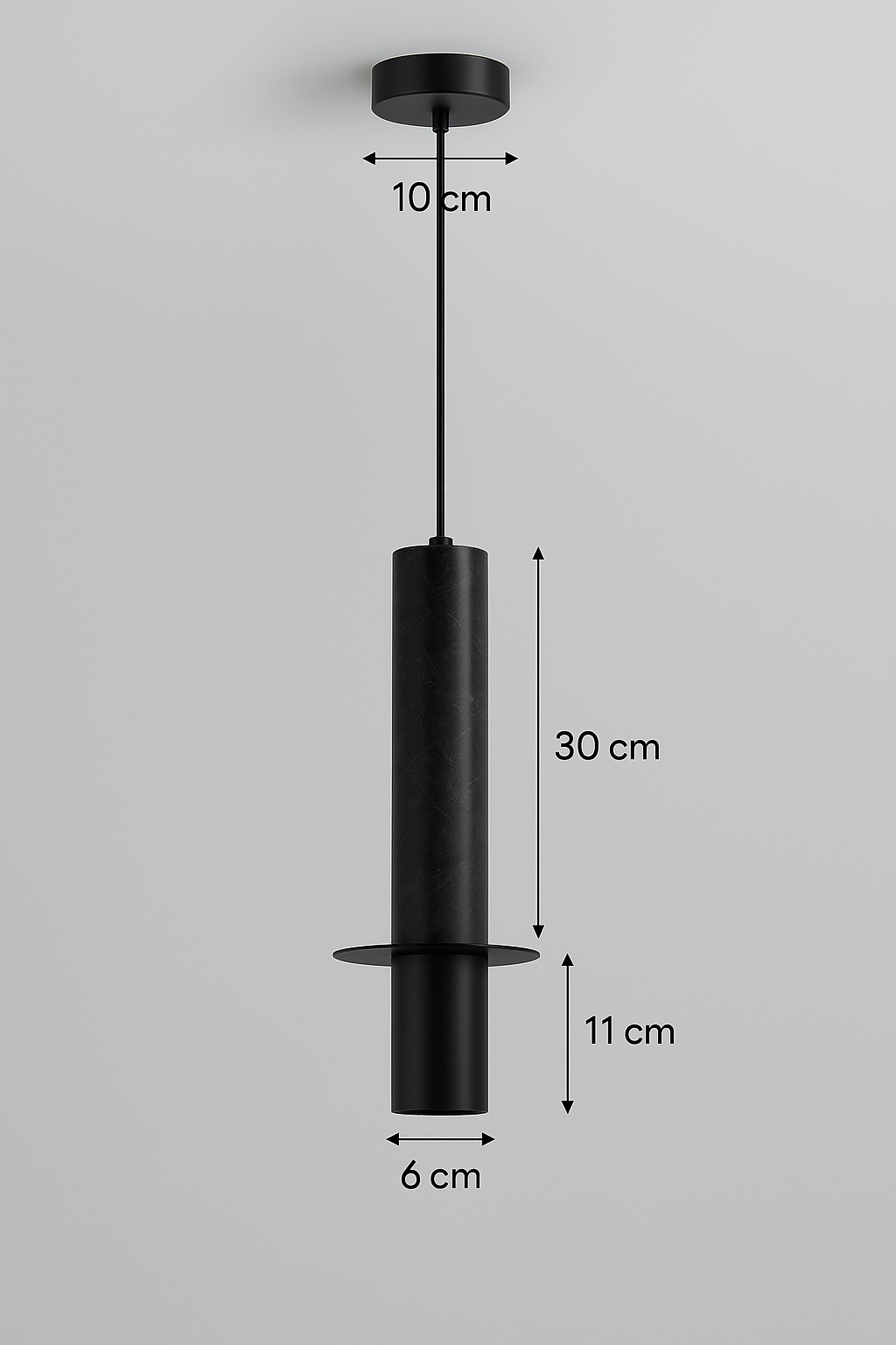 Suspension Design Moderne en Marbre Noir et Aluminium Mat Élégant