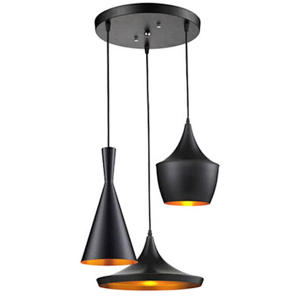 Suspension noire Tommy design moderne style industriel élégant
