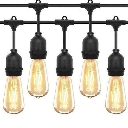 Guirlande Lumineuse Étanche 15 Douilles IP65 pour Terrasse Extérieure