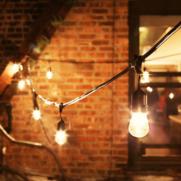 Guirlande Lumineuse Étanche 15 Douilles IP65 pour Terrasse Extérieure