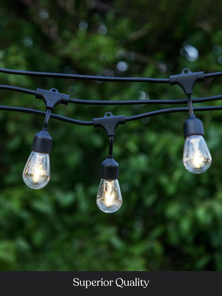 Guirlande Lumineuse Étanche 15 Douilles IP65 pour Terrasse Extérieure