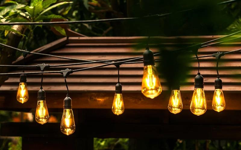 Guirlande Lumineuse Étanche 15 Douilles IP65 pour Terrasse Extérieure