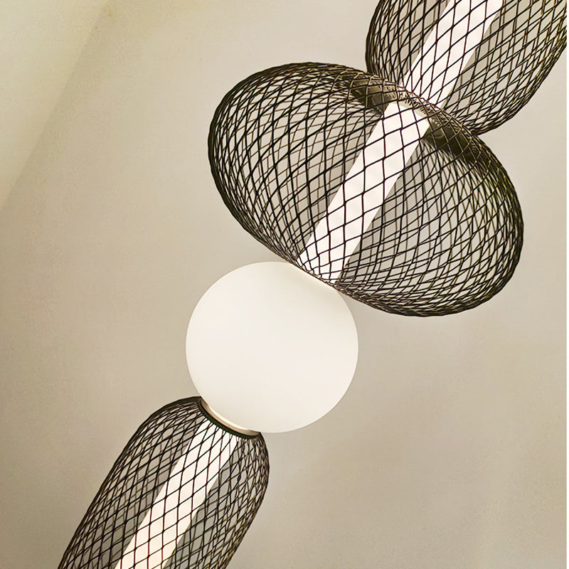 Suspension Design "Mesh Art" en Métal et Verre