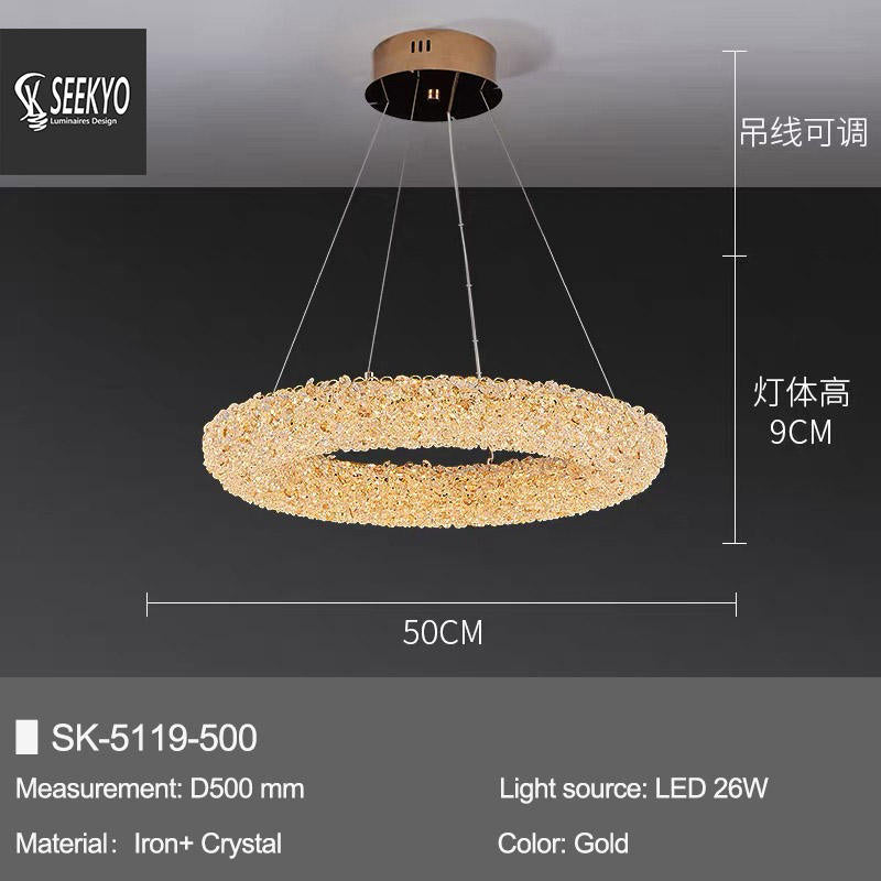 Suspension Cristal Doré Éclat – Charme et Lumière Chaleureuse