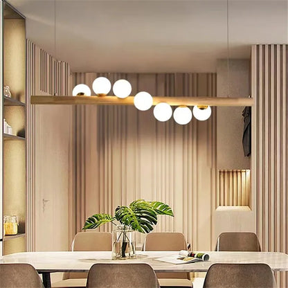 Suspension Scandinave "Nordik Glow" en Bois et Verre