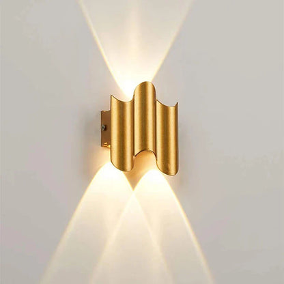 Applique murale dorée Karité design double lumière intérieur extérieur