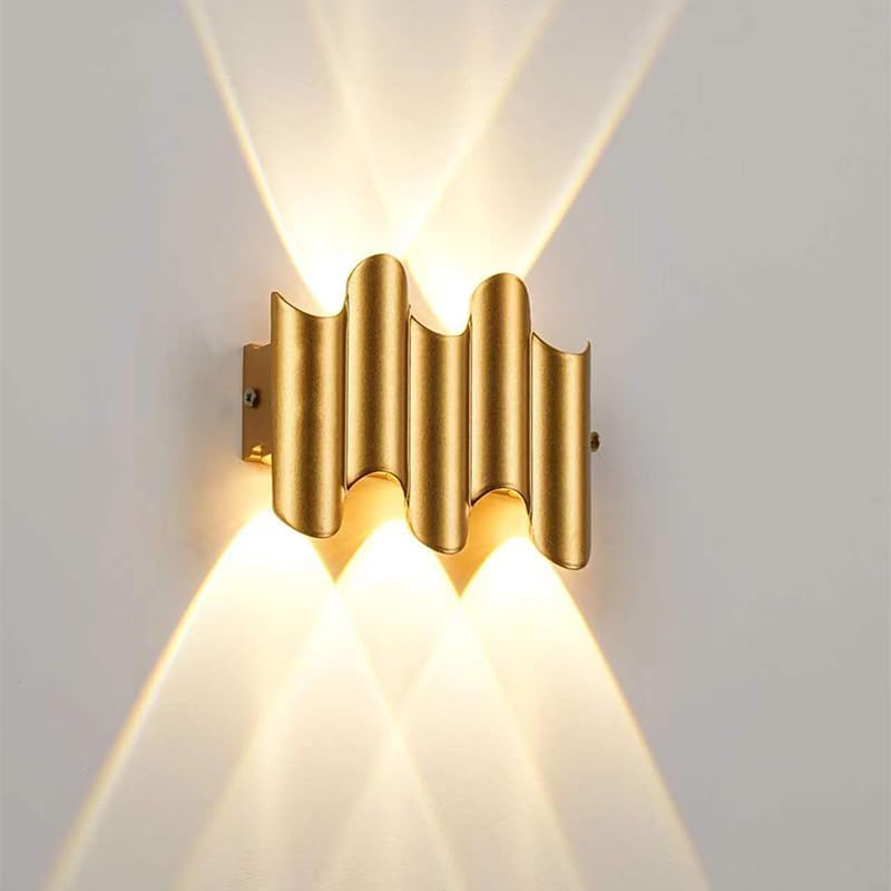 Applique murale dorée Karité design double lumière intérieur extérieur