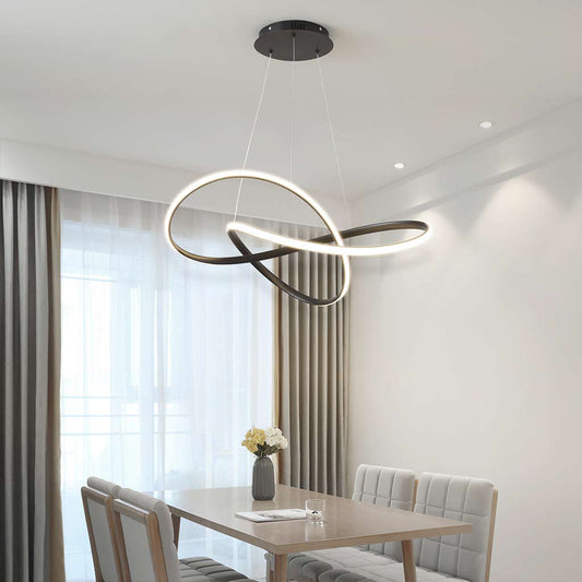 Suspension LED en Noir  - Design Géométrique Contemporain