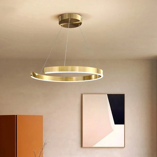 Suspension contemporaine LUXURY en aluminium doré design élégant