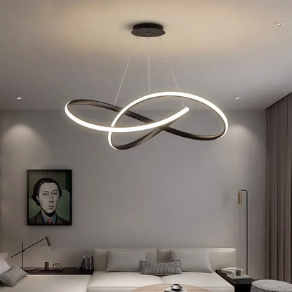 Suspension Infinie LED Noire Moderne : Élégance Lumineuse et Design Minimaliste
