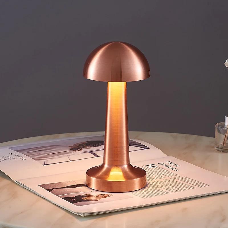 Lampe de Table Mushroom Dorée Rechargeable LED Ambiance Chic Moderne