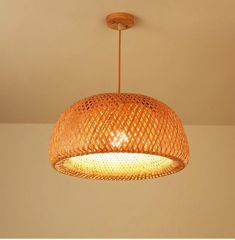 Suspension Hawai en Bambou Naturel Lumineuse Décoration Suspendue Élégante