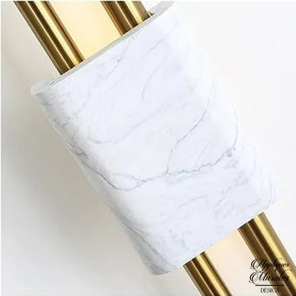 Applique Murale en Marbre Blanc Naturel et Laiton - Design Élégant Moderne
