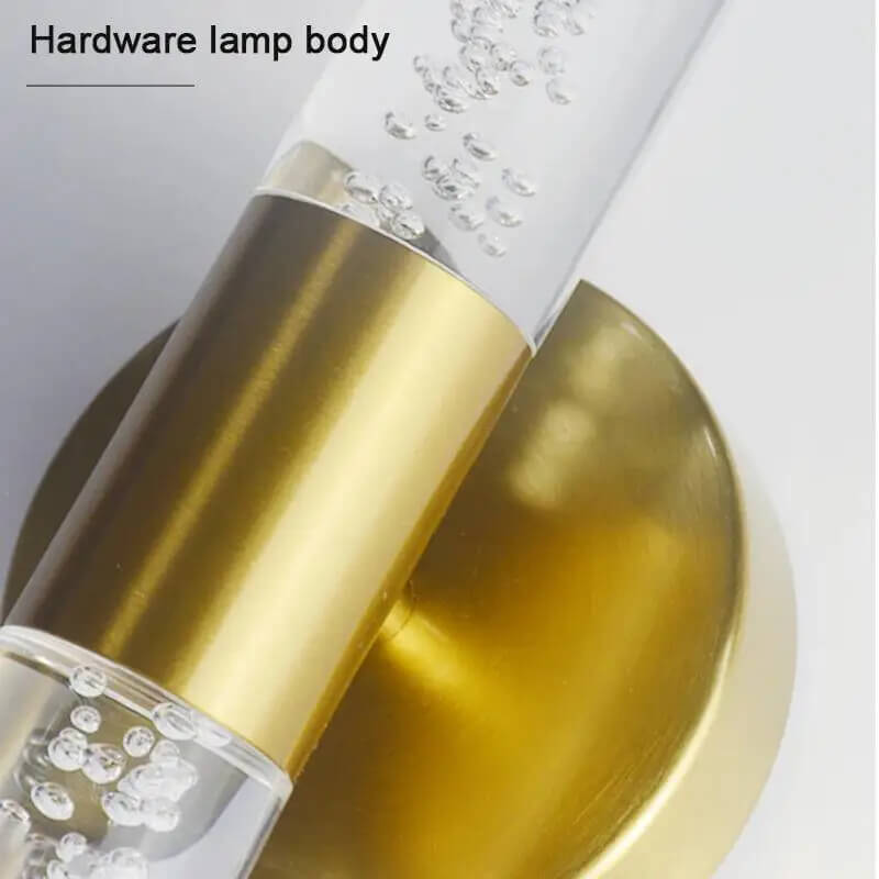 Applique murale moderne LED verre moucheté motif laiton doré élégante