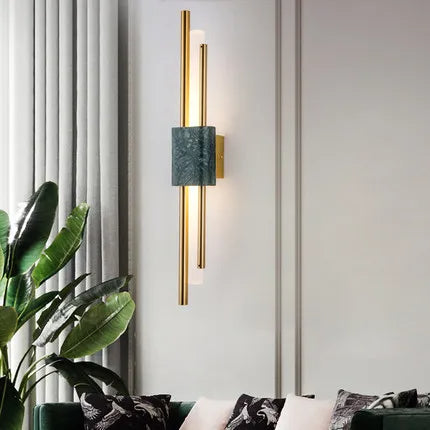Applique murale en marbre naturel vert bouteille avec finition artisanale élégante