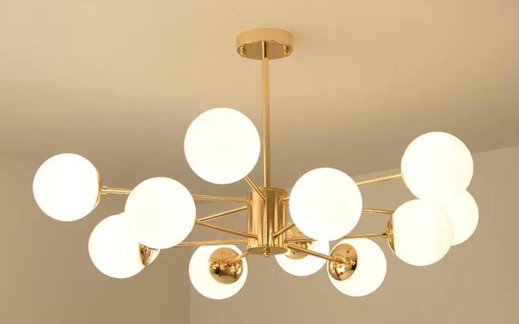 Suspension Liza 12 Boules Verre Design Chic Élégant Lumineux