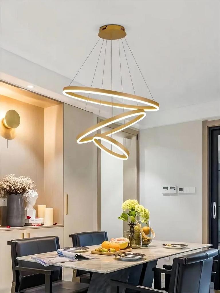 Suspension Davos Design Moderne Métal Noir 60cm Luminaire Intérieur