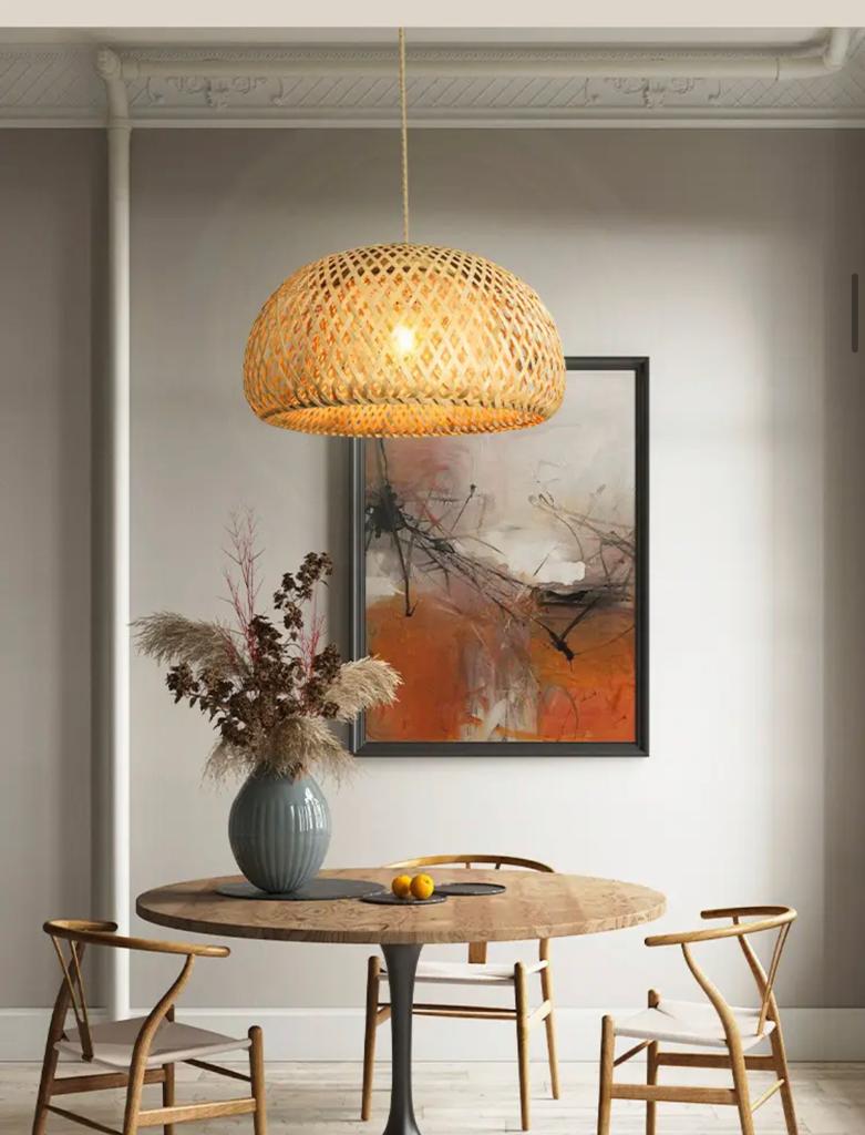 Suspension Hawai en Bambou Naturel Lumineuse Décoration Suspendue Élégante