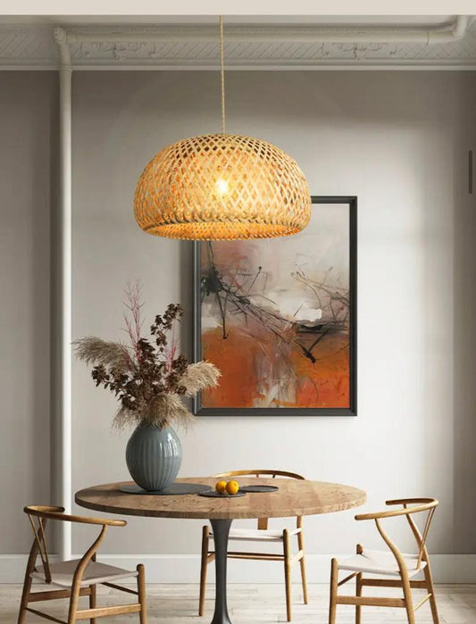 Suspension Hawai en Bambou Naturel Lumineuse Décoration Suspendue Élégante