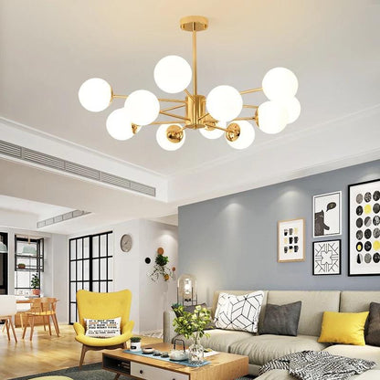 Suspension Liza 12 Boules Verre Design Chic Élégant Lumineux