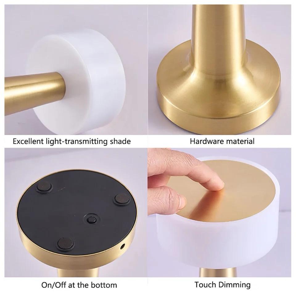 Lampe de Table Laura Gold Élégante Dorée avec Abat-Jour Tissu Classique