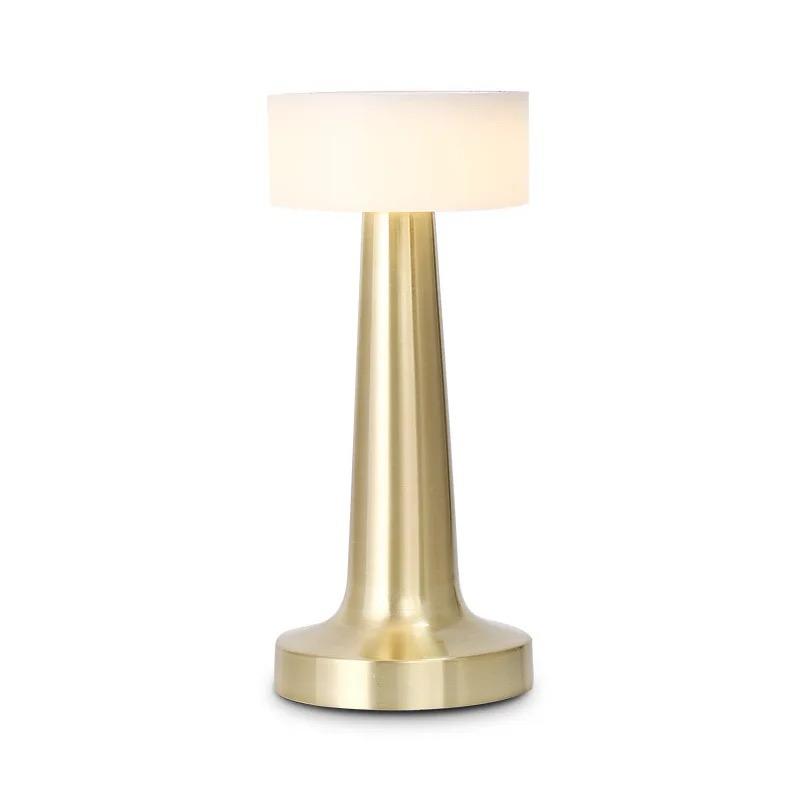 Lampe de Table Laura Gold Élégante Dorée avec Abat-Jour Tissu Classique