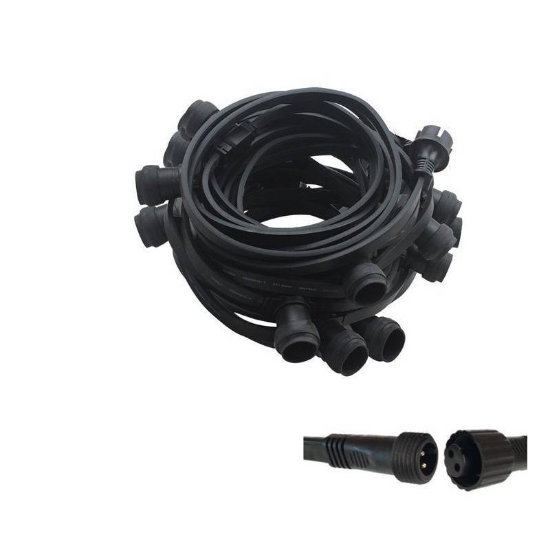 Guirlande Lumineuse Étanche 15 Douilles IP65 pour Terrasse Extérieure