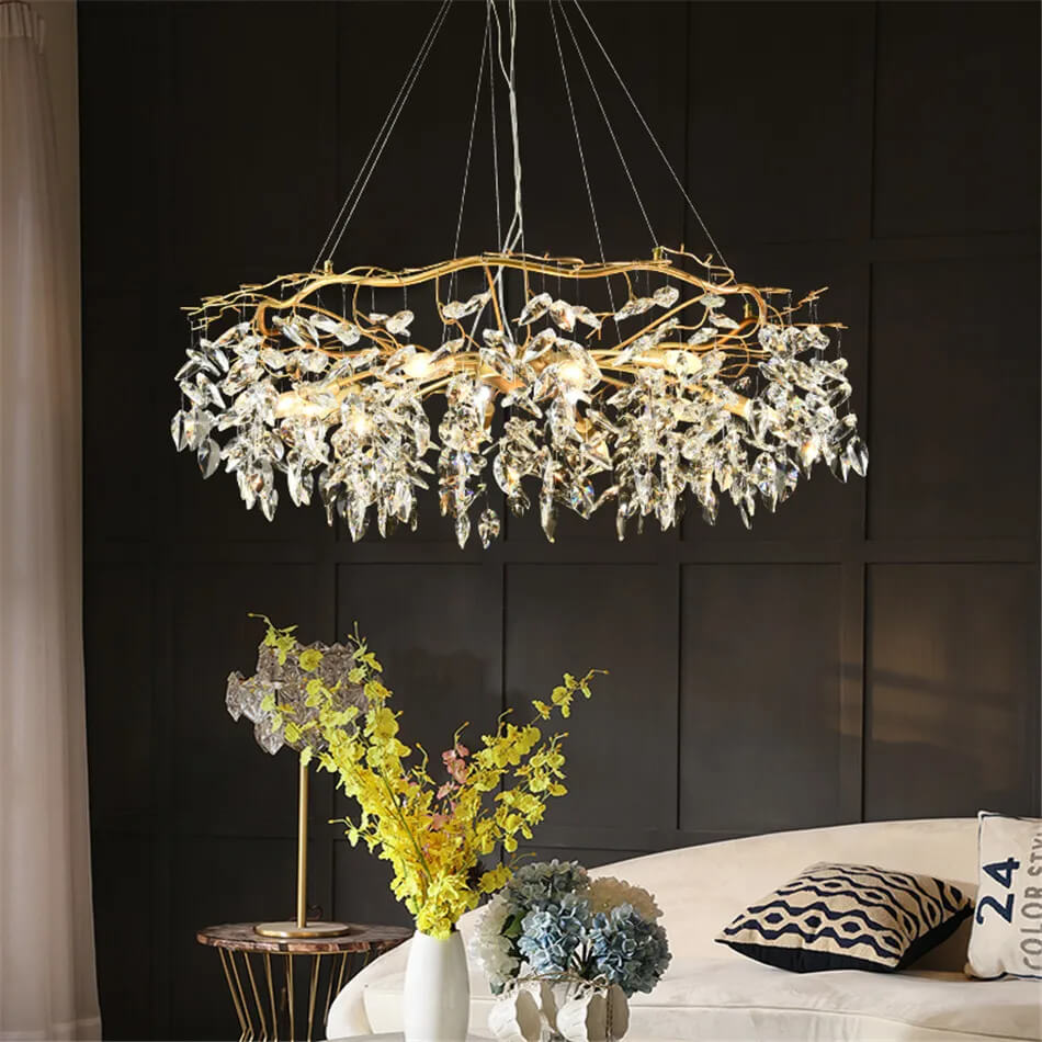 Lustre Opale Marocain Doré Verre Cristallin Élégant 80cm