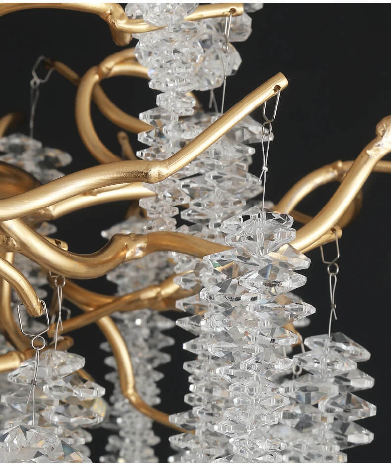 Suspension Cristal Cascade Botanica – Élégance Naturelle  80 CM