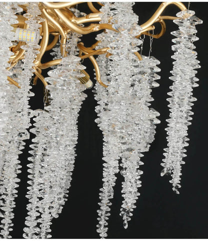 Lustre Cristal 80cm Élégant pour Salon Marocain Traditionnel Design Maroc