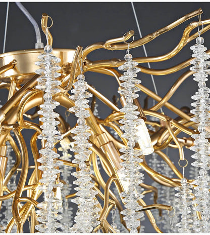 Suspension Cristal Cascade Botanica – Élégance Naturelle  80 CM
